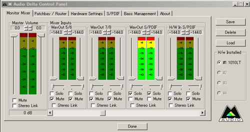 DELTA control panel monitor mixer